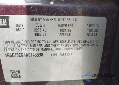 2010 Cadillac Cts Performance z USA, uszkodzony, nr VIN 1G6DJ5EG4A0146598